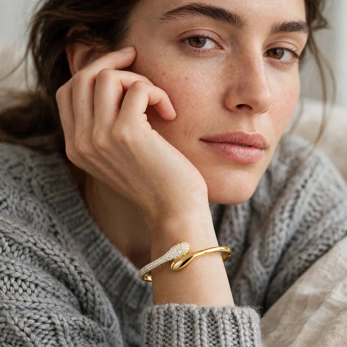 Starlit Sweep sparkly gold bangle