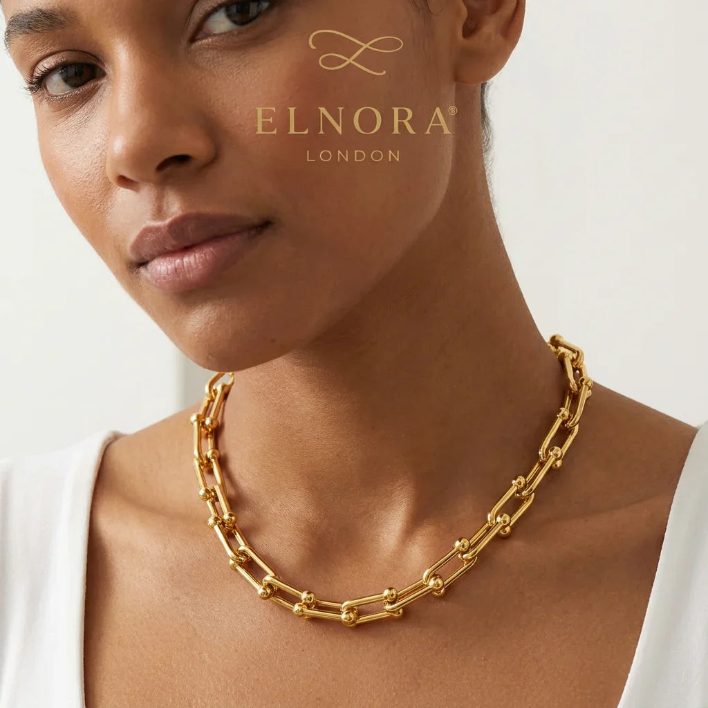 Velora chunky gold link necklace