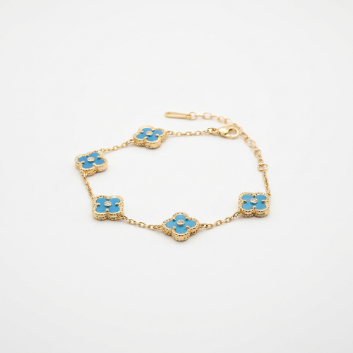 Blue Fortune Clover Bracelet