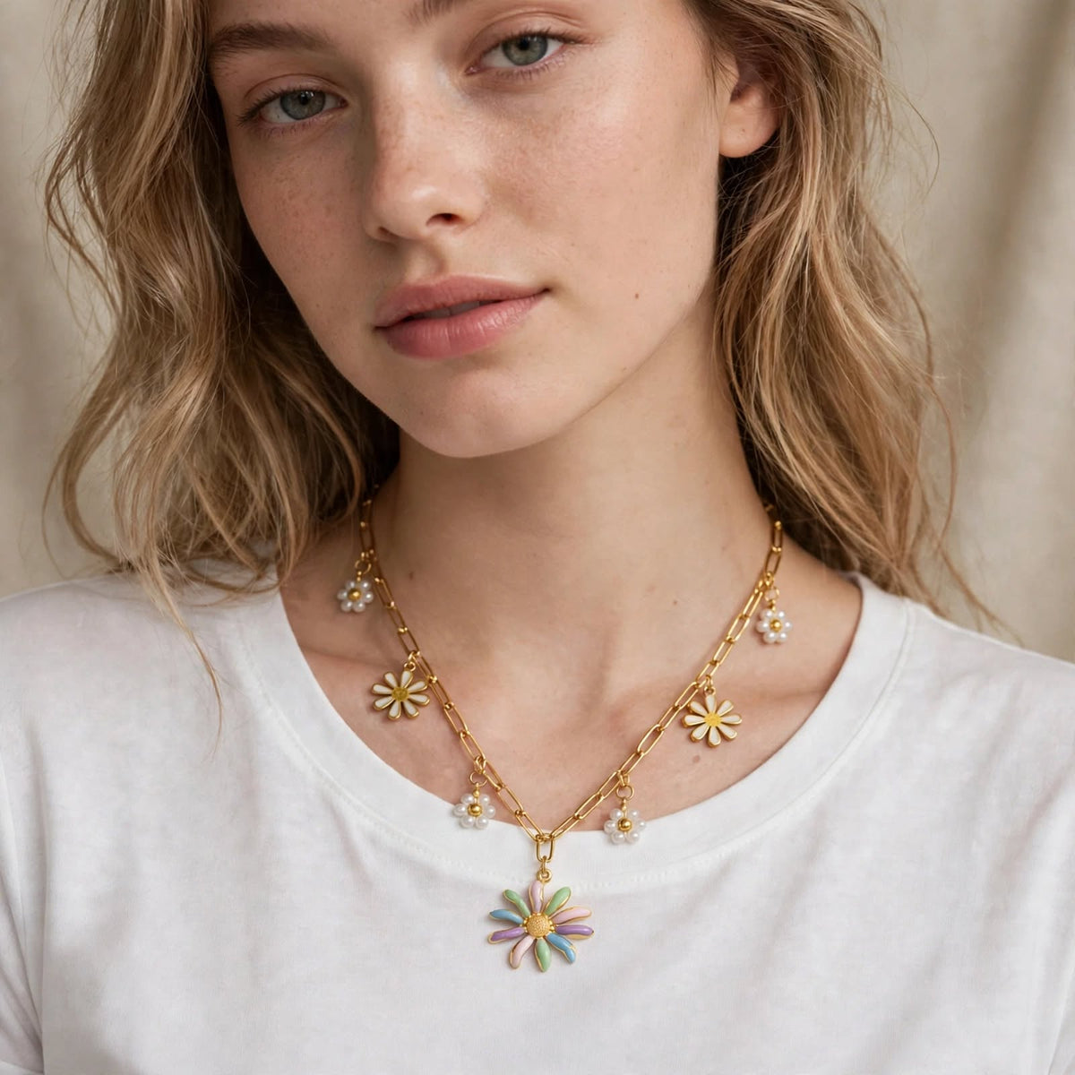 Daisy Garden Charm Necklace