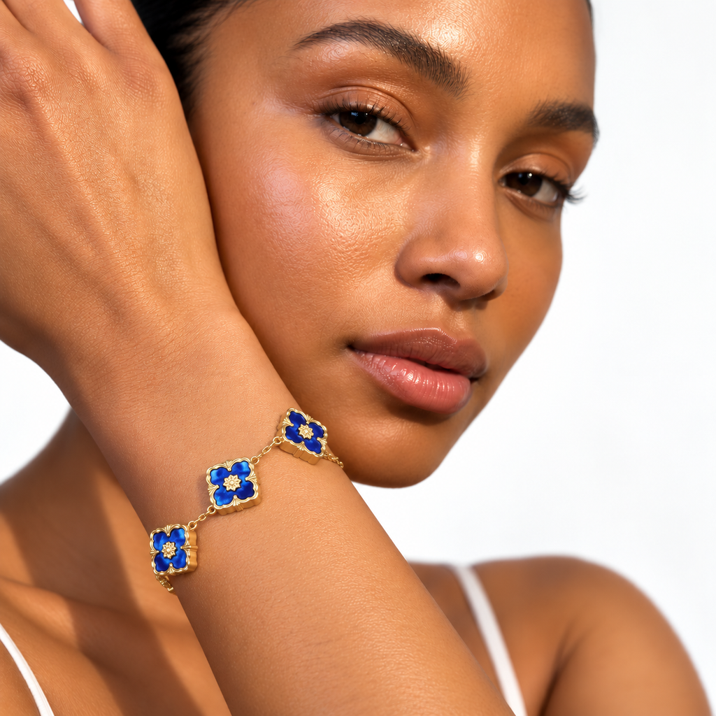 Blue Fortune Clover Bracelet